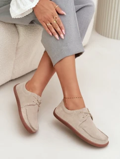 Dámska prírodná semišová barefoot obuv Zazoo - svetlo béžová