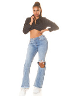 Sexy Bootcut Highwaist Jeans mit Cut-outs