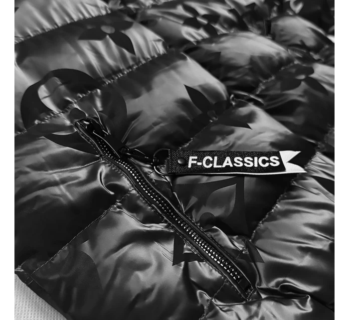 Černá krátká zimní květovaná bunda model 21248590 - CANADA Mountain