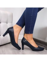 Sergio Leone tmavomodré lodičky na podpätku