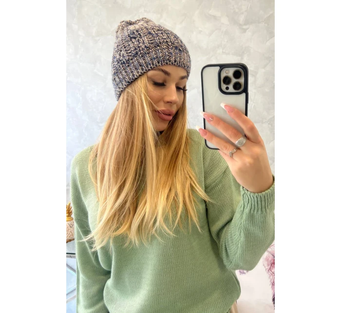 Fleecová čiapka Melisa K241 navy blue+blue