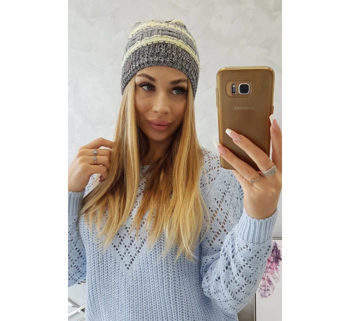 Čiapka s fleecom Patrycja K254 žltá+čierna