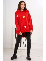 Zateplená mikina s jahodovým motívom červený