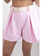 model 20106003 punto set s ozdobnou květinou halenkové + šortky světle růžová - K-Fashion