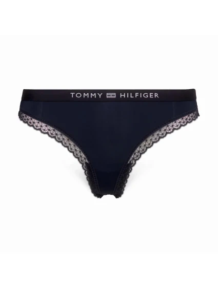 Dámske čipkované tangá s tonálnym logom UW0UW04184-DW5 - Tommy Hilfiger