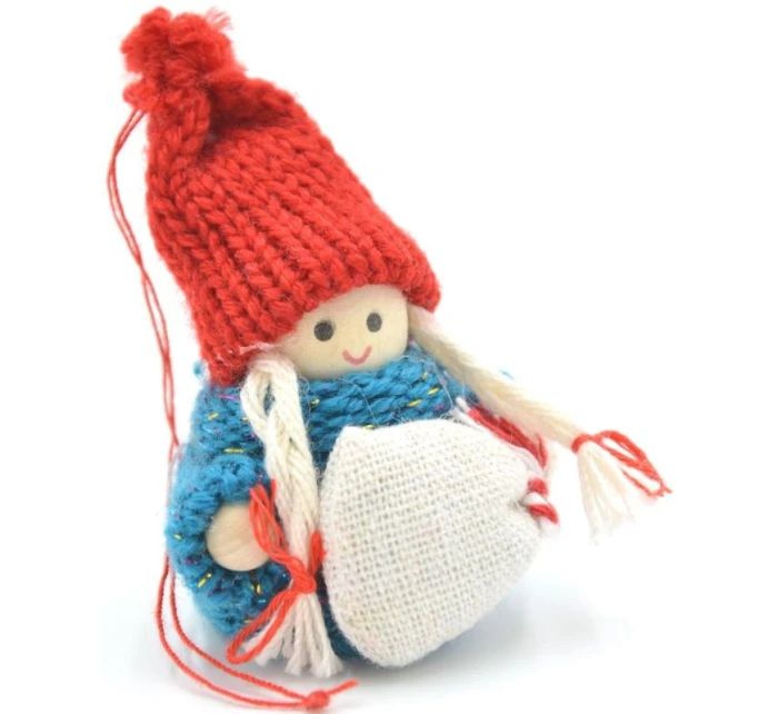 DEKORATÍVNA BÁBIKA S TAŠKOU MODRÉ DIEVČA 7,5 CM