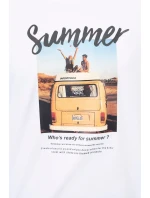 Halenka s potiskem Letní model 18744140 bílá - K-Fashion Halenka s potiskem Letní model 18744140 bílá - K-Fashion