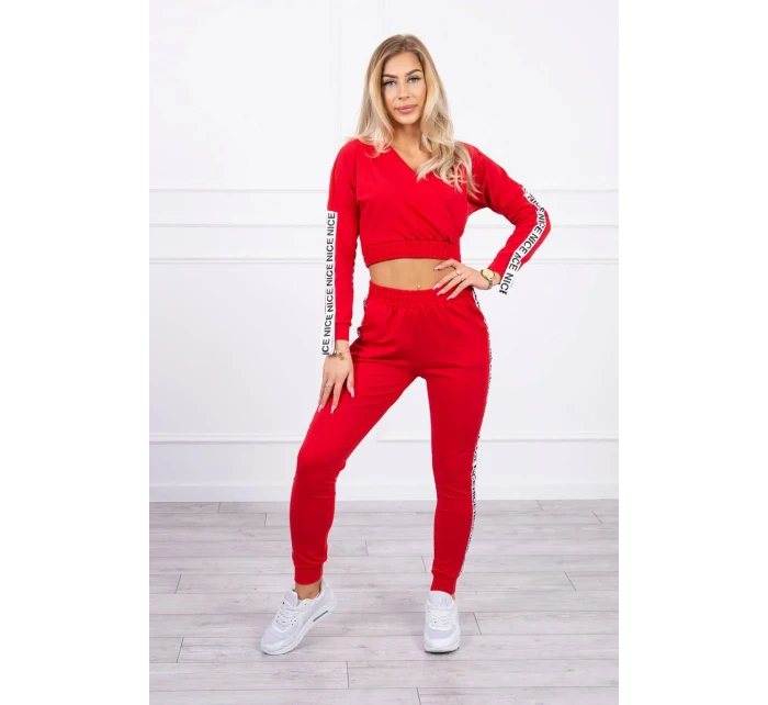 Sada s ozdobnými pásky červená