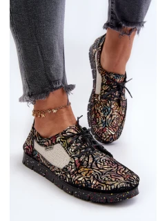 Wzorzyste Półbuty Damskie Maciejka 06347-01 Czarne