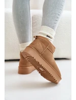 Skórzane Zamszowe Śniegowce Na Platformie Camel Nereviana Skórzane Zamszowe Śniegowce Na Platformie Camel Nereviana