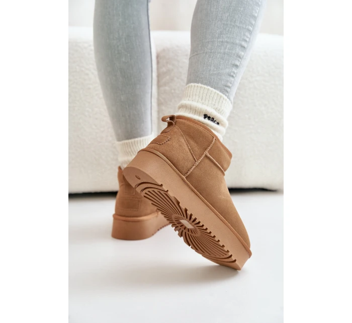 Skórzane Zamszowe Śniegowce Na Platformie Camel Nereviana Skórzane Zamszowe Śniegowce Na Platformie Camel Nereviana