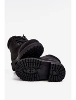 Dziecięce Ocieplane Czarne Trapery Botki Dexter