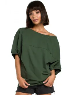 Halenka nadměrné velikosti se zavinovacími detaily  zelená model 18001814 - BeWear