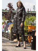 Čierna dlhá dámska páperová bunda (ag1-j9081)