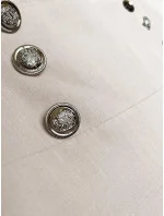 Světle béžové elegantní široké dámské kalhoty model 20159963 - MADE IN ITALY Světle béžové elegantní široké dámské kalhoty model 20159963 - MADE IN ITALY