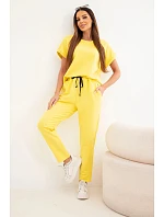 Súprava bavlnená blúzka + nohavice žltá Súprava bavlnená blúzka + nohavice žltá