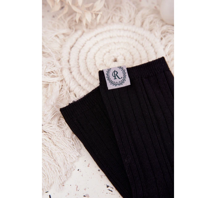 Dámske bavlnené ponožky s pruhmi - čierne Dámske bavlnené ponožky s pruhmi - čierne