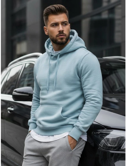 Pánská mikina s kapucí modrá Dstreet model 21963955 - FashionStreet