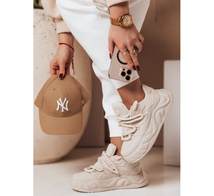 Dámske tenisky na platforme LALANDRA beige Dstreet ZY0684