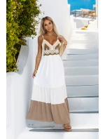 Dlouhé šaty bez ramínek s boho model 21212552 - numoco basic Dlouhé šaty bez ramínek s boho model 21212552 - numoco basic