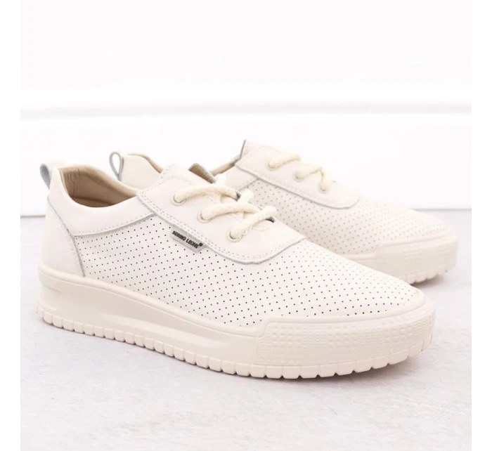 Černé dámské kožené tenisky na podpatku Sergio model 21904571 - LEONE