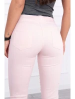 Džínsové nohavice svetlo púdrovo ružové