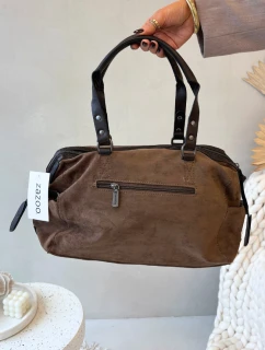 Kabelka z eko semiše tmavě béžová model 21728351 - Boto