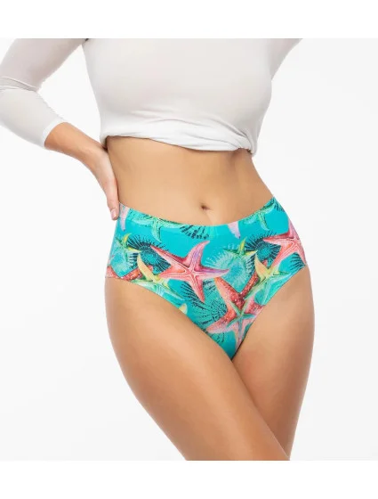 Sea Stars Simple Brasil Maxi nohavičky zelené a červené - Julimex