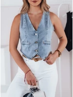 Dámská krátká džínová vesta Dstreet model 21983599 - FashionStreet
