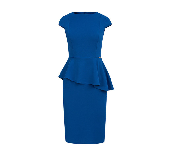 Elegantné dámske midi šaty v Chrpová farbe s volánikom model 6356836
