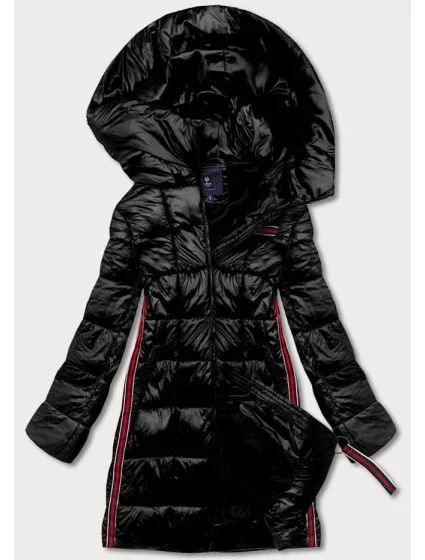 Černá dámská bunda s ozdobnými lampasy model 17673012 - Ann Gissy Černá dámská bunda s ozdobnými lampasy model 17673012 - Ann Gissy