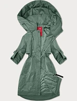 Dámska bunda s ohrnutými rukávmi LHD svetlozelená (LHD-24591)