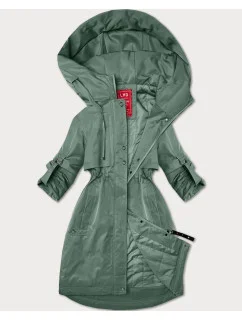 Svetlozelená dámska bunda s vyhrnutými rukávmi LHD (LHD-24591)
