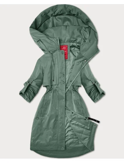 Světle zelená dámská bunda s ohrnutými rukávy model 20911378 - LHD