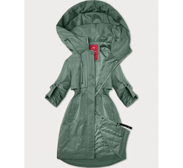 Světle zelená dámská bunda s ohrnutými rukávy model 20911378 - LHD
