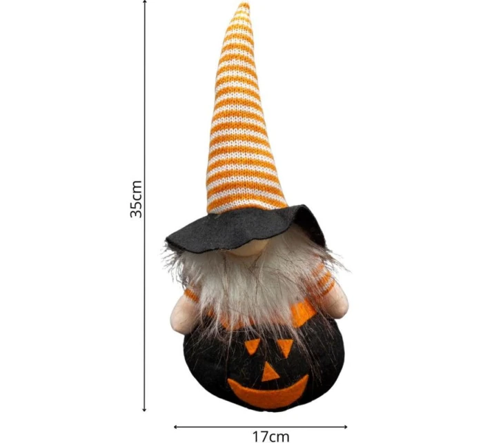 DEKORATÍVNA FIGÚRKA NA TEKVICI 35CM LED HALLOWEEN ČIERNA