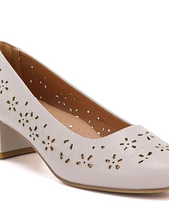 Dámske otvorené lodičky s blokom sivej farby Sergio Leone SK180