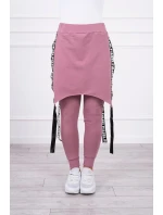 Nohavice/oblek s nápisom selfie tmavo ružové