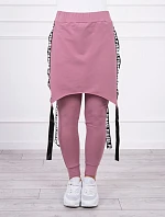 Nohavice/oblek s nápisom selfie tmavo ružové