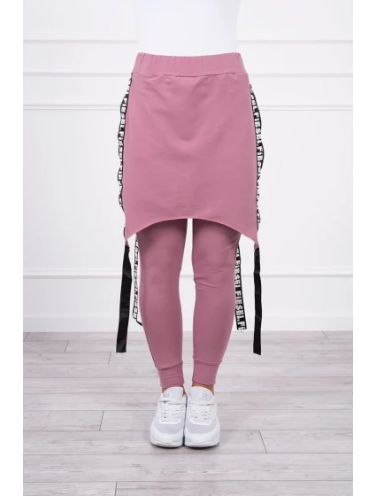 Nohavice/oblek s nápisom selfie tmavo ružové