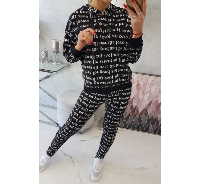 Sada s potlačou čierna