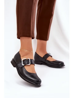 Kožené dámské polobotky s přezkou Laura model 21690042 Černé - Laura Messi