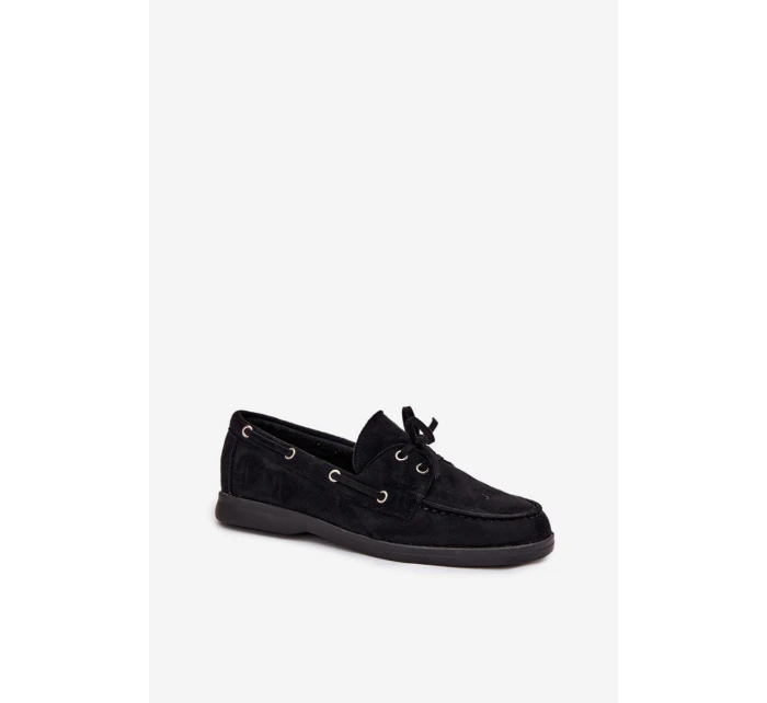 Półbuty Mokasyny Damskie Z Wiązaniem Czarne Calivra Półbuty Mokasyny Damskie Z Wiązaniem Czarne Calivra