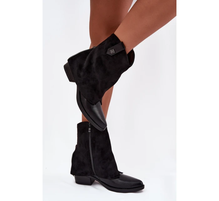 boty na podpatku černé model 21708419 - Boto