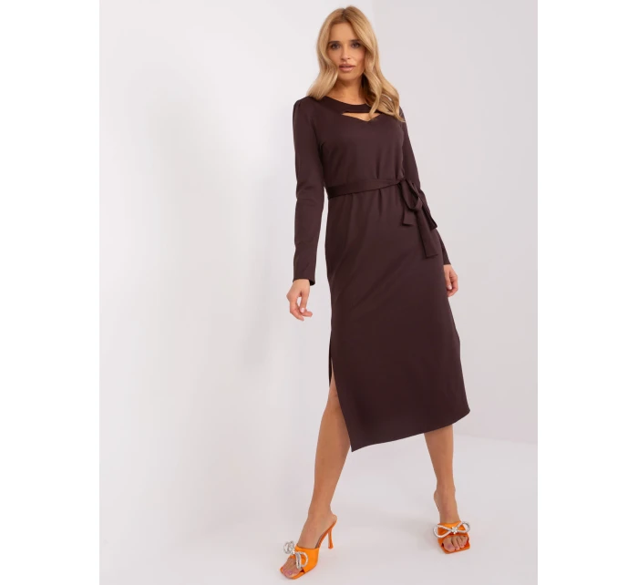 LK SK 509447 šaty.75P tmavo hnedá