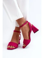 Dámske sandále na vysokom podpätku z eko semišu Fuchsia Upttima Dámske sandále na vysokom podpätku z eko semišu Fuchsia Upttima