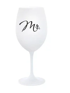 MR. - bílá  sklenice na víno 350 ml