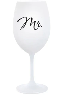 MR. - bílá  sklenice na víno 350 ml