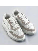 Bielo-béžové dámske šnurovacie športové poltopánky (RC-50) Bielo-béžové dámske šnurovacie športové poltopánky (RC-50)