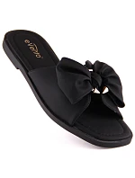 Dámské ploché žabky s mašlí černé eVento model 22096558